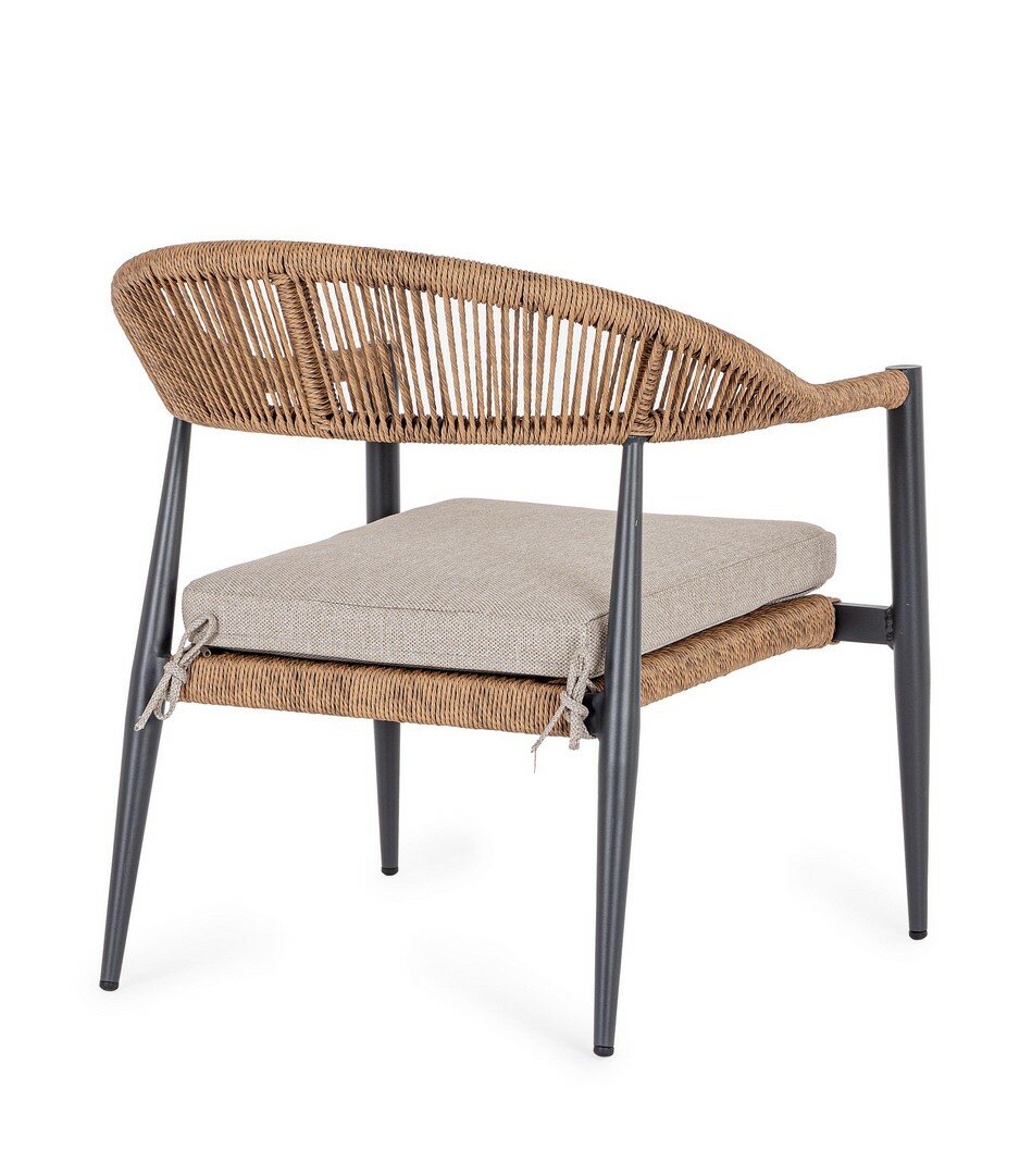 JANDIA garden armchair, anthracite/natural