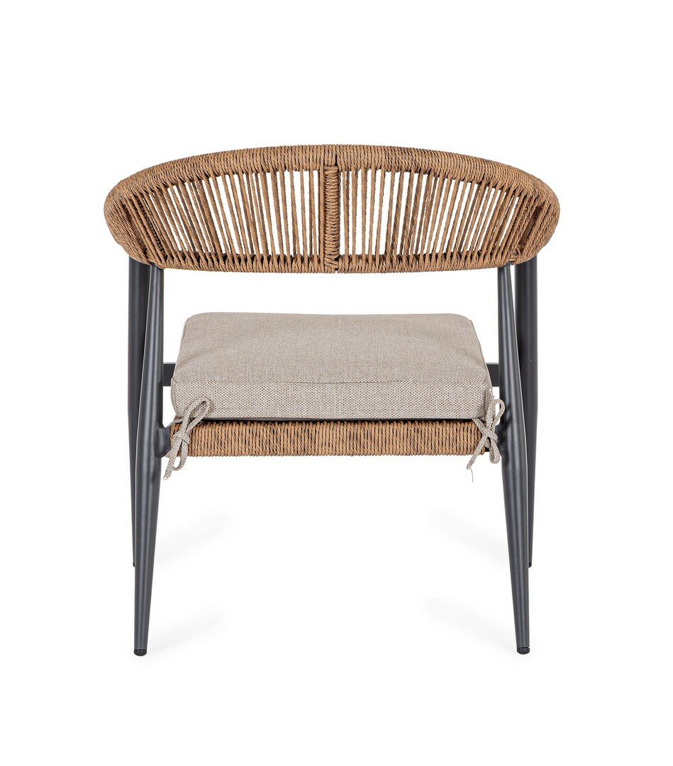 JANDIA garden armchair, anthracite/natural