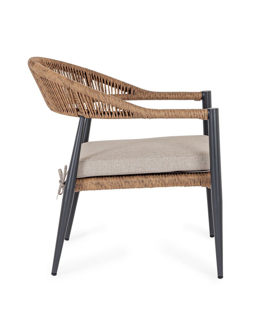 JANDIA garden armchair, anthracite/natural
