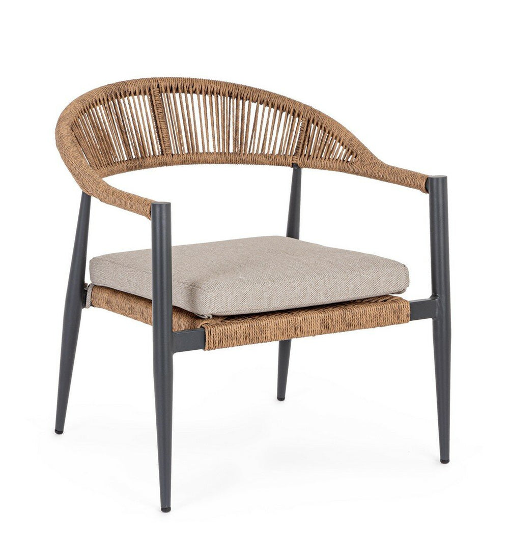 JANDIA garden armchair, anthracite/natural