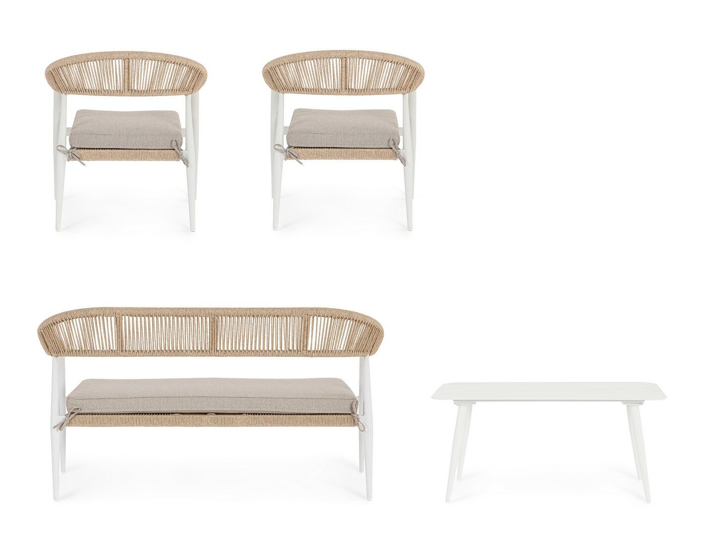 Garden furniture set JANDIA, white/sand