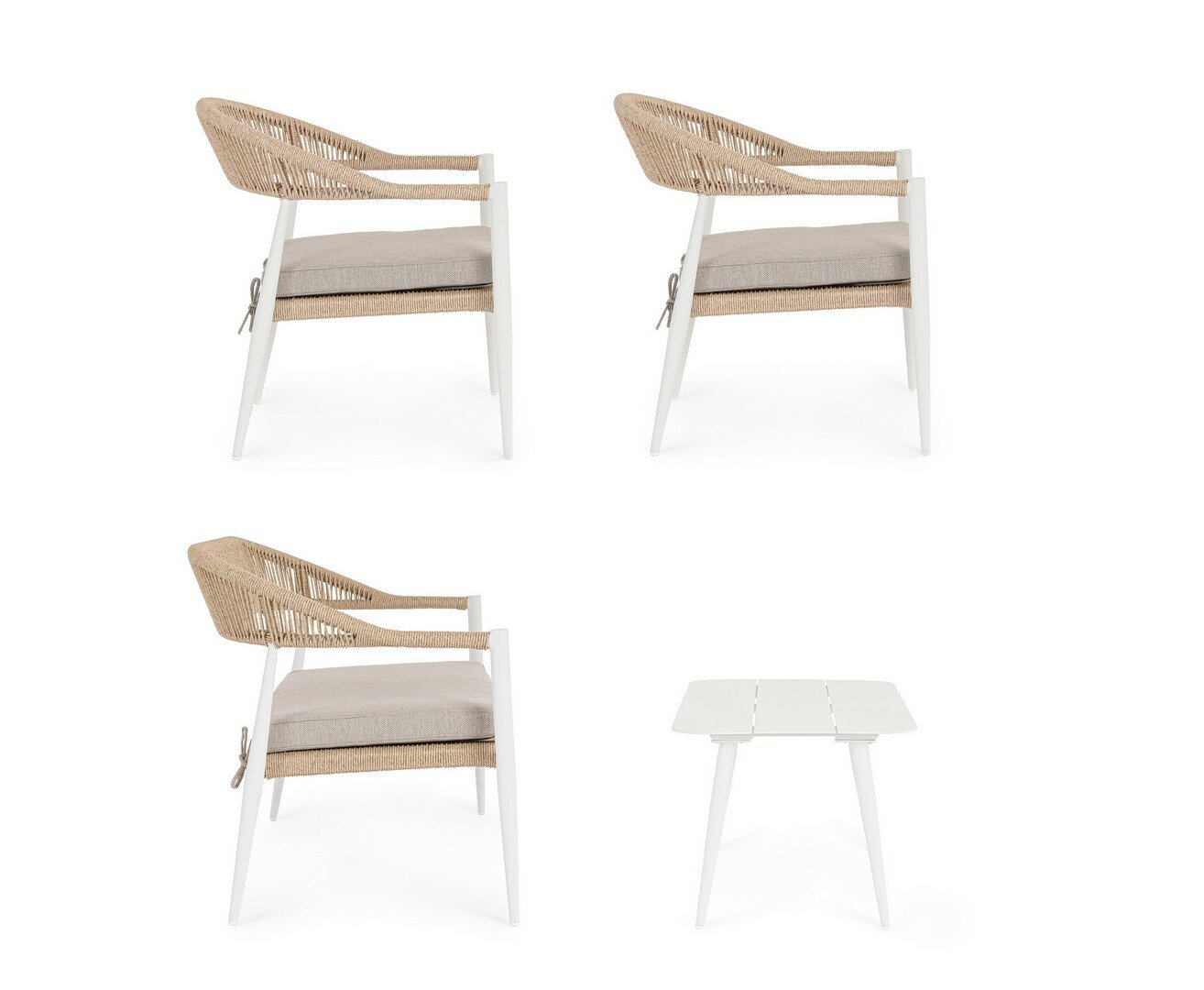 Garden furniture set JANDIA, white/sand