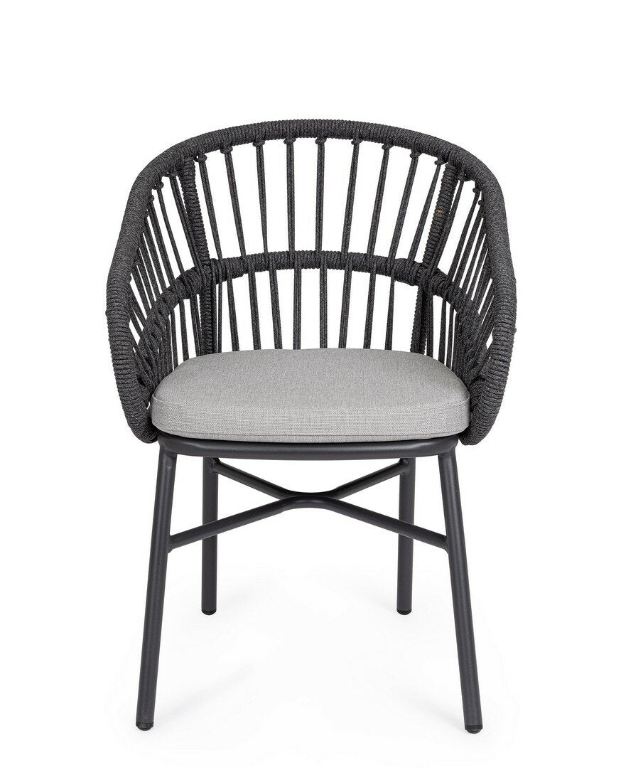Garden chair ODIVELAS, anthracite, rope