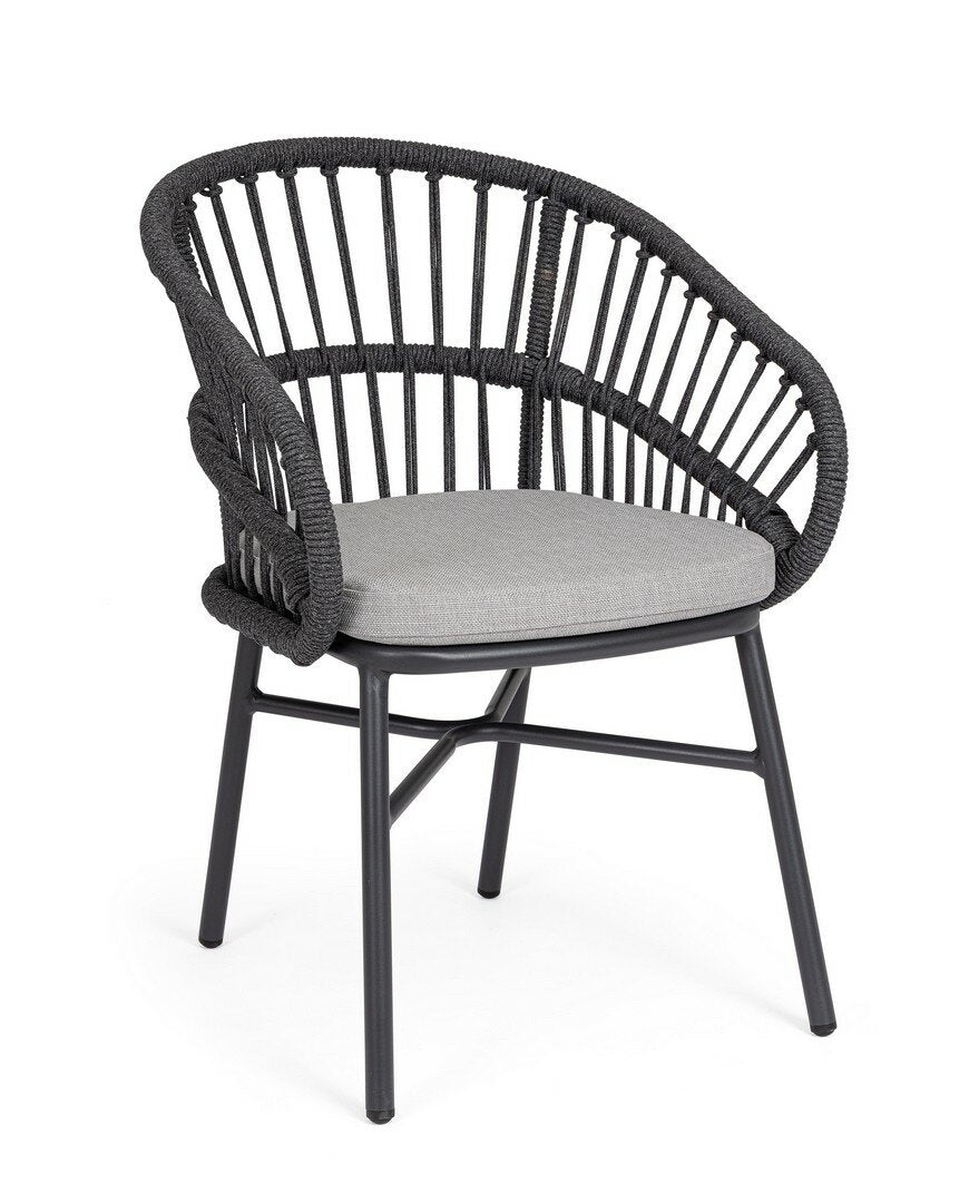 Garden chair ODIVELAS, anthracite, rope