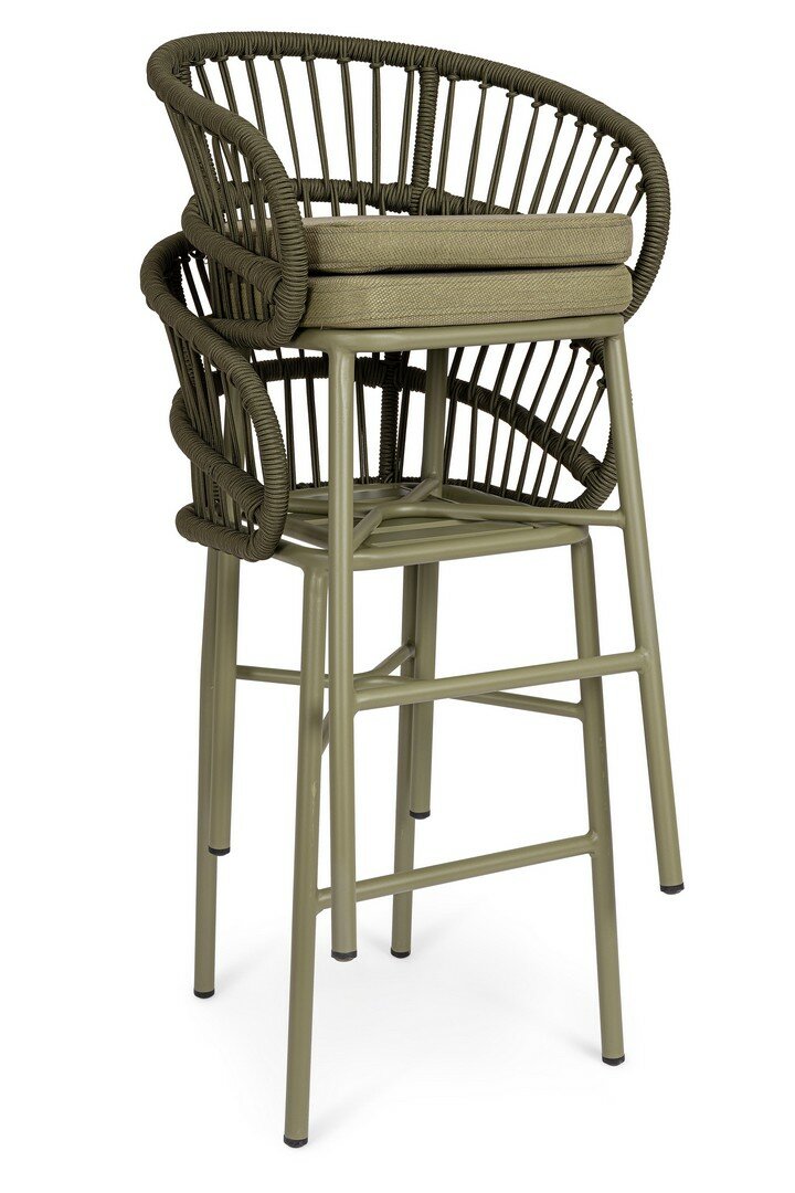 Garden stool ODIVELAS, green, rope