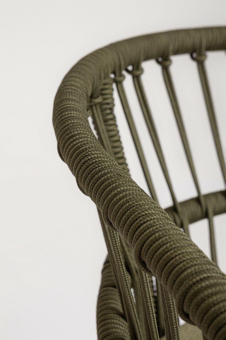 Garden stool ODIVELAS, green, rope