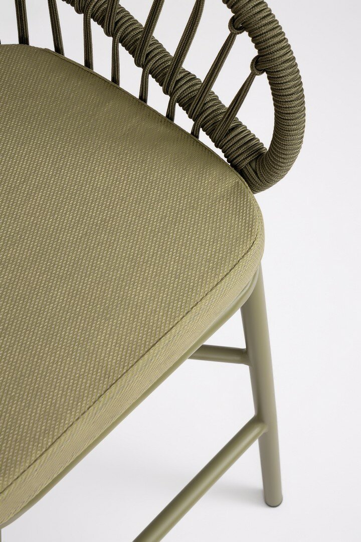 Garden stool ODIVELAS, green, rope