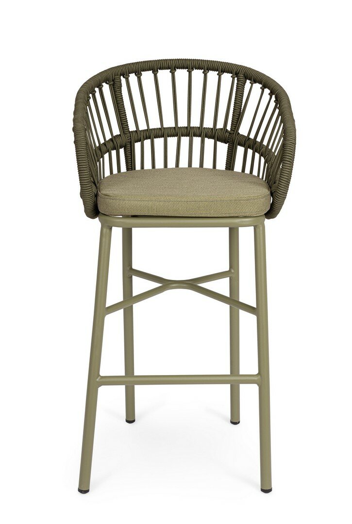Garden stool ODIVELAS, green, rope
