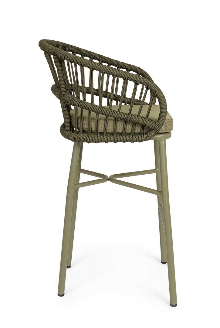Garden stool ODIVELAS, green, rope