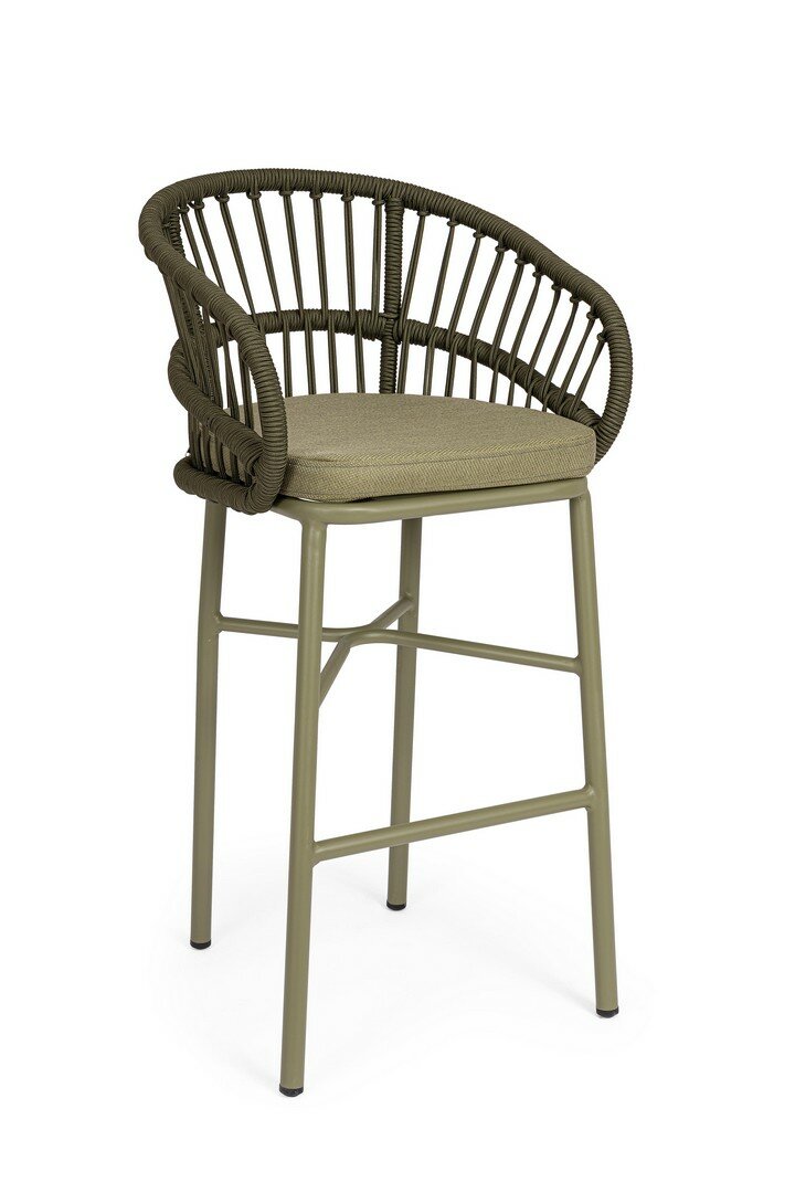 Garden stool ODIVELAS, green, rope