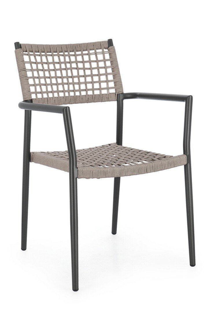 Garden chair CALETA, anthracite, rope