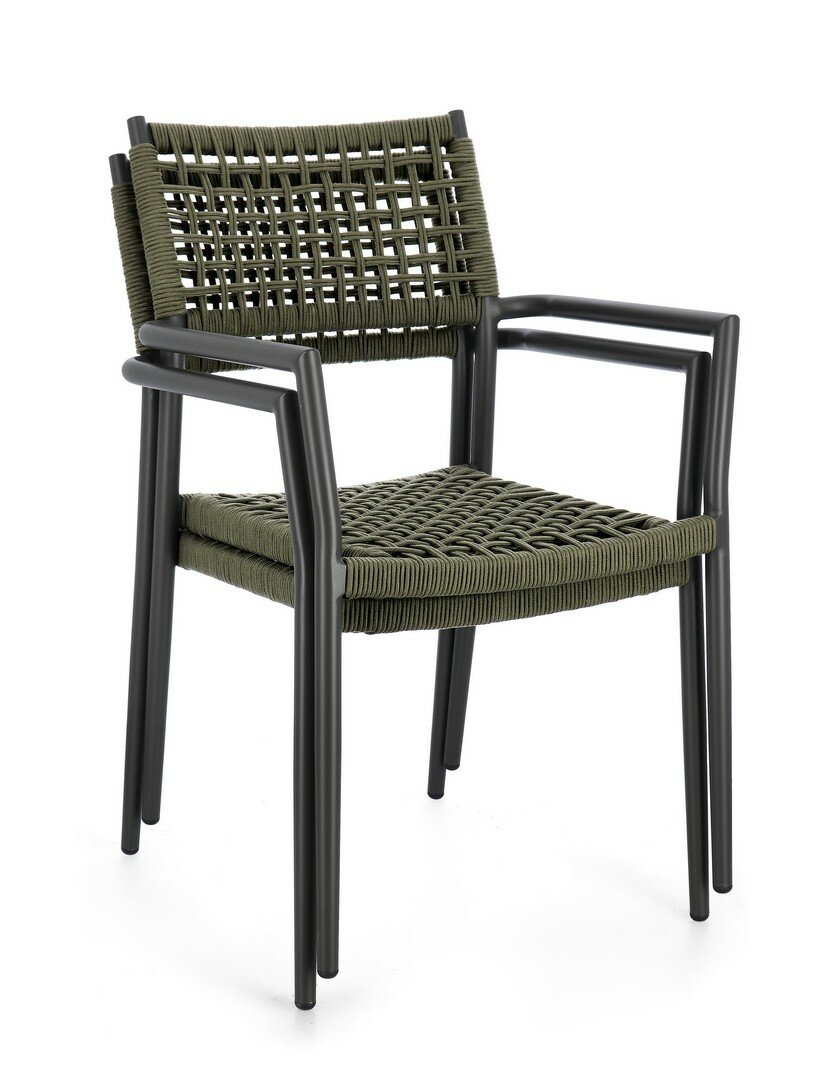 CALETA garden chair, green, rope