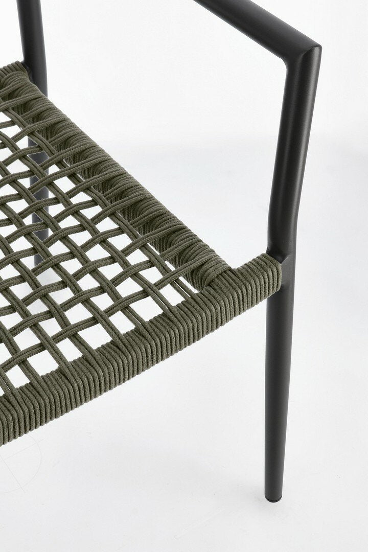 CALETA garden chair, green, rope