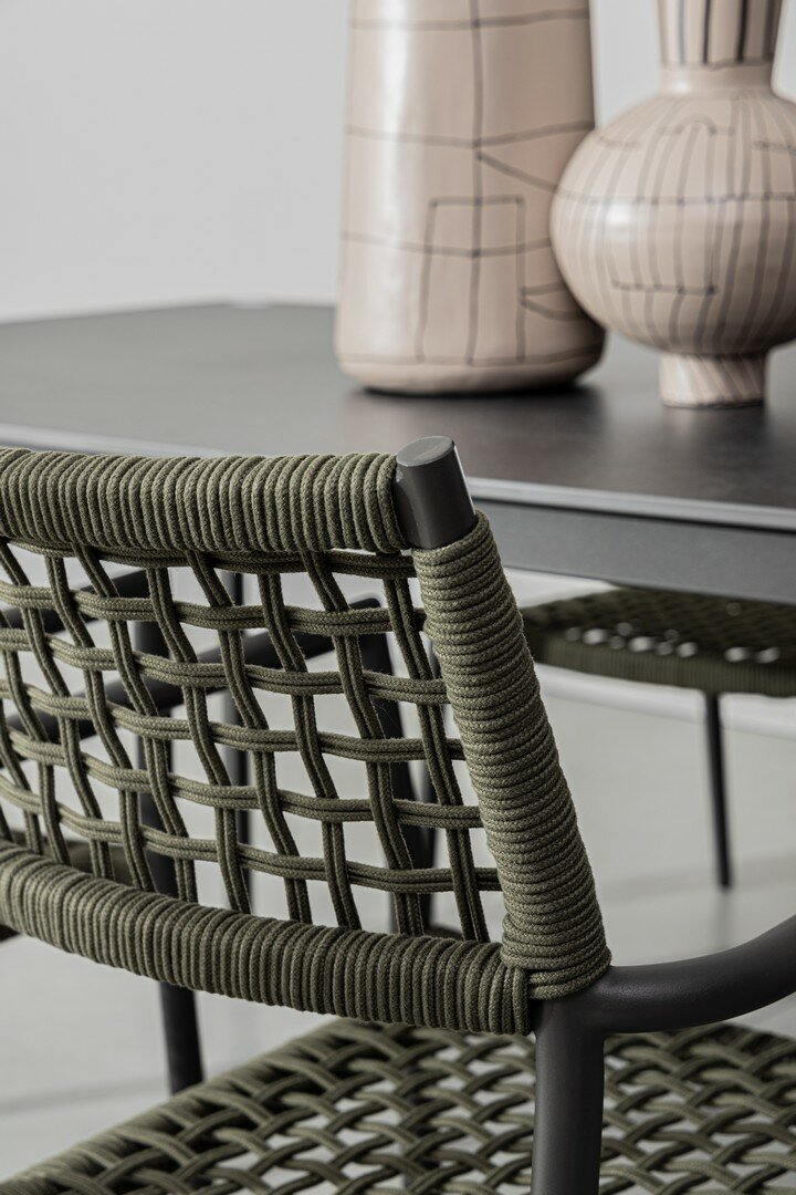 CALETA garden chair, green, rope