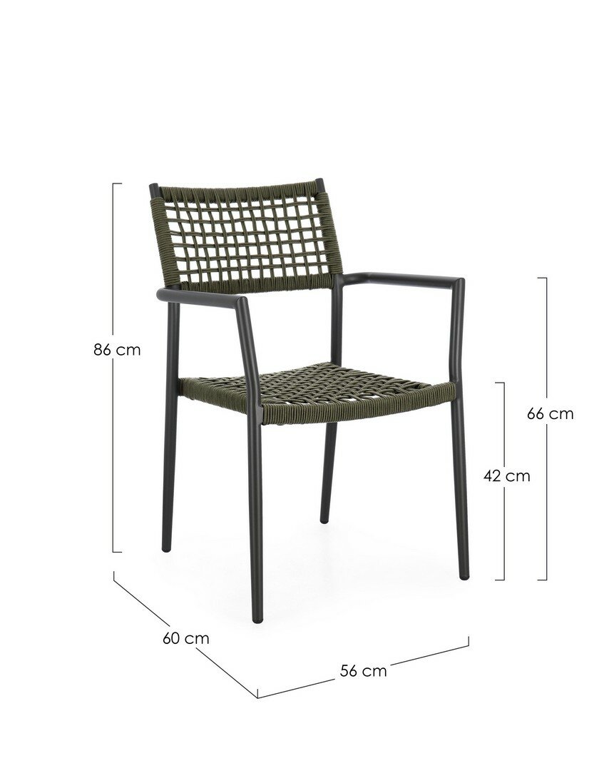 CALETA garden chair, green, rope