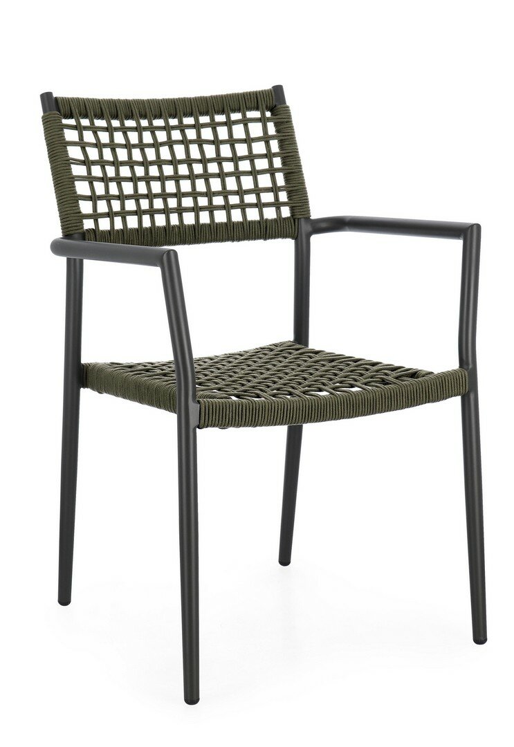 CALETA garden chair, green, rope