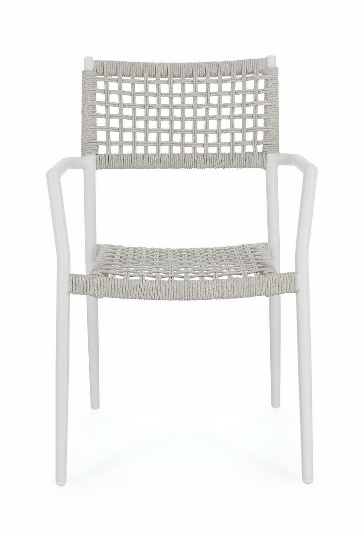 Garden chair CALETA, white, rope