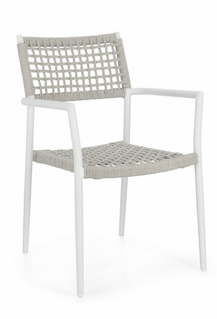 Garden chair CALETA, white, rope