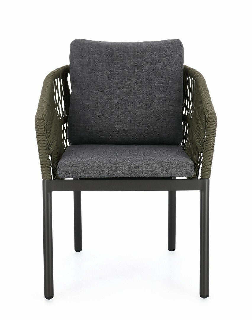 Garden chair GALDANA, anthracite/green, rope