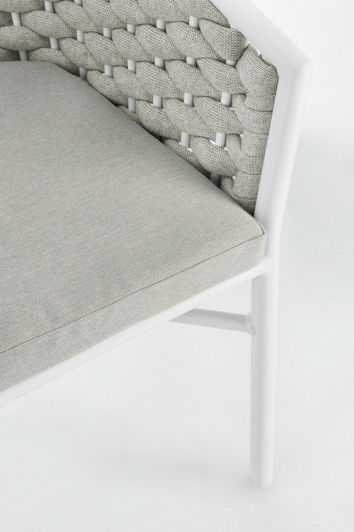 Garden chair MARGALIDA, white, rope