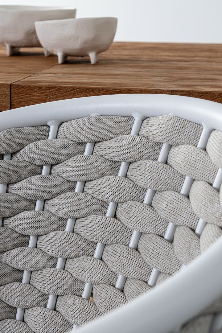 Garden chair MARGALIDA, white, rope