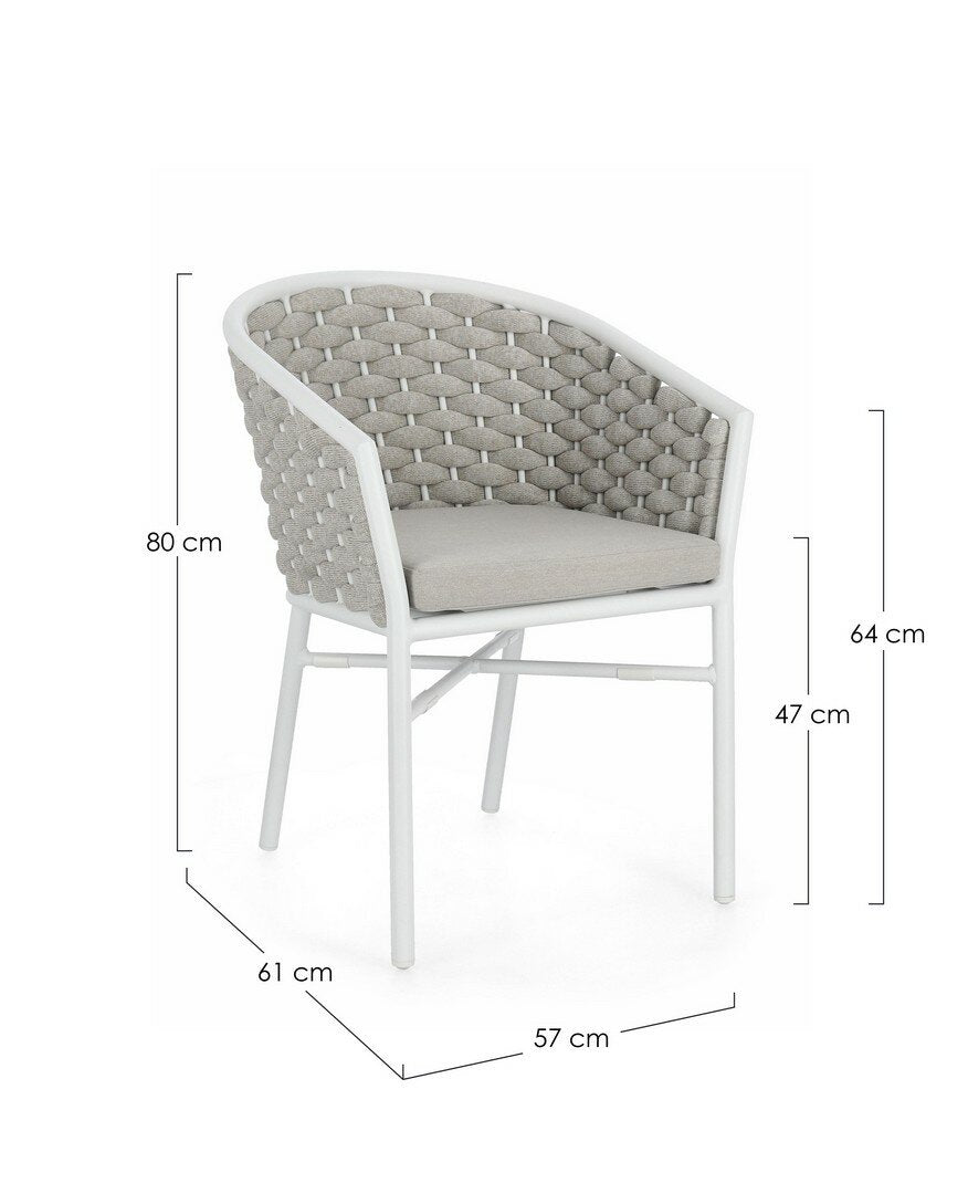 Garden chair MARGALIDA, white, rope