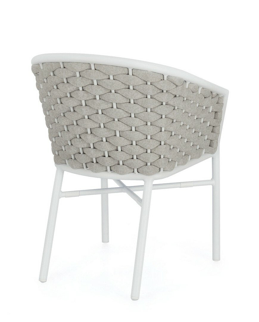 Garden chair MARGALIDA, white, rope