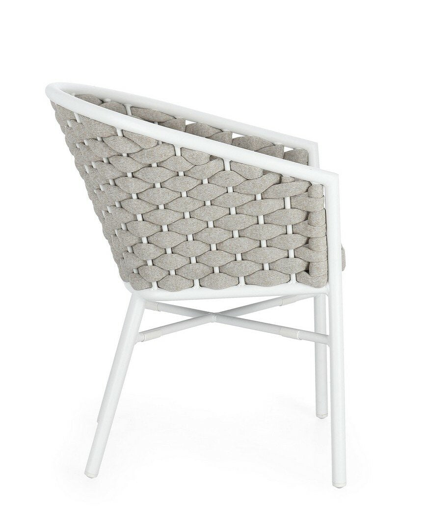 Garden chair MARGALIDA, white, rope