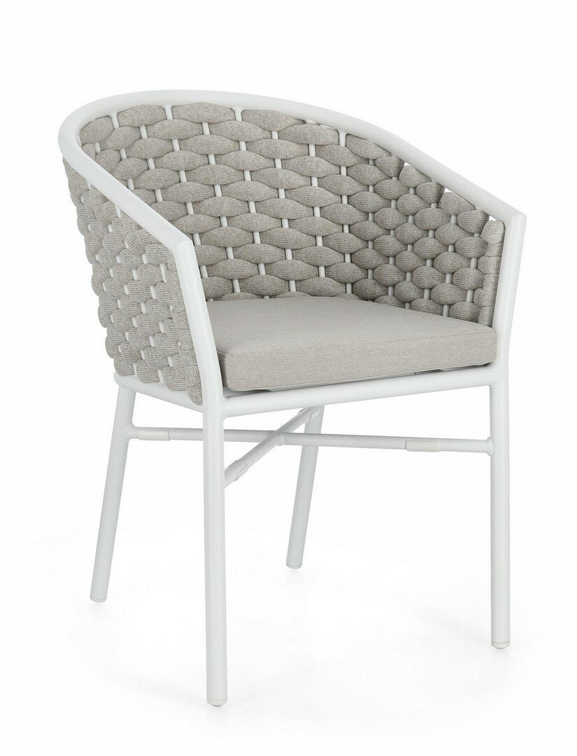 Garden chair MARGALIDA, white, rope