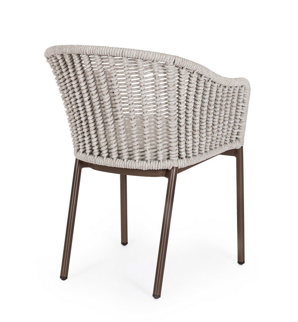 Garden chair SALINES, choco, rope