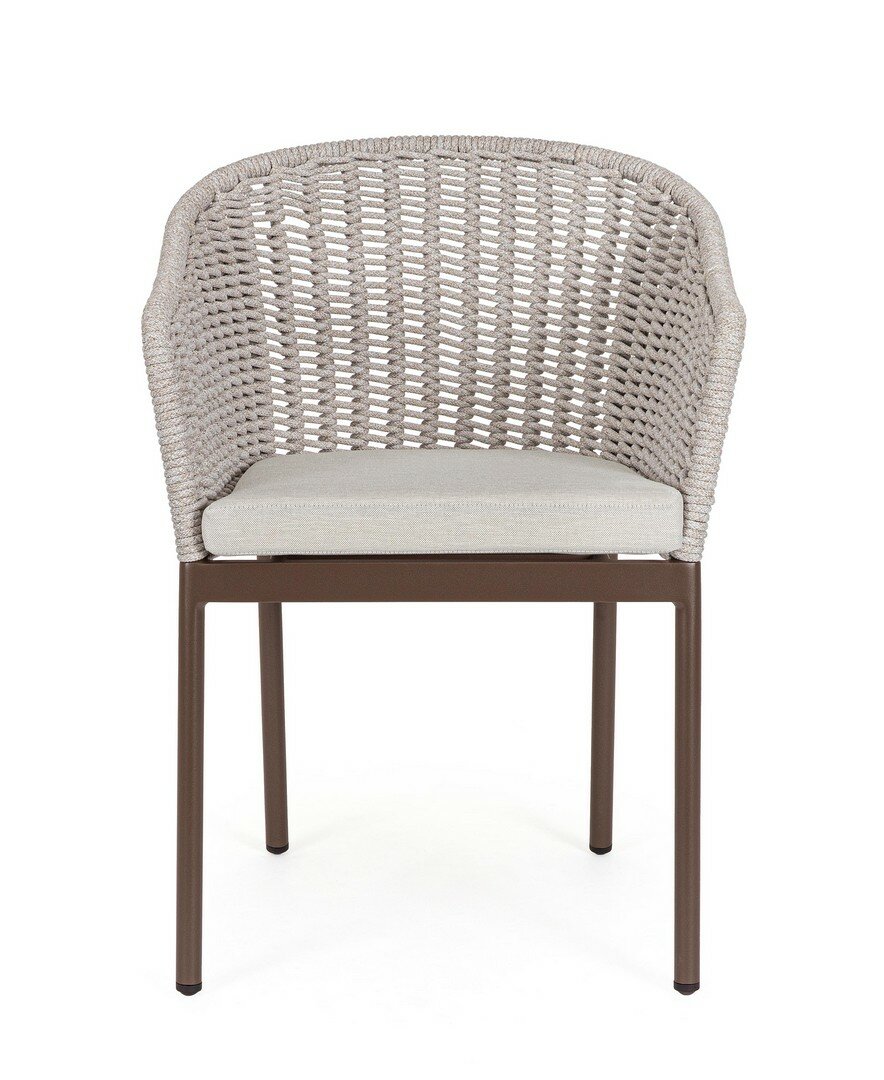 Garden chair SALINES, choco, rope
