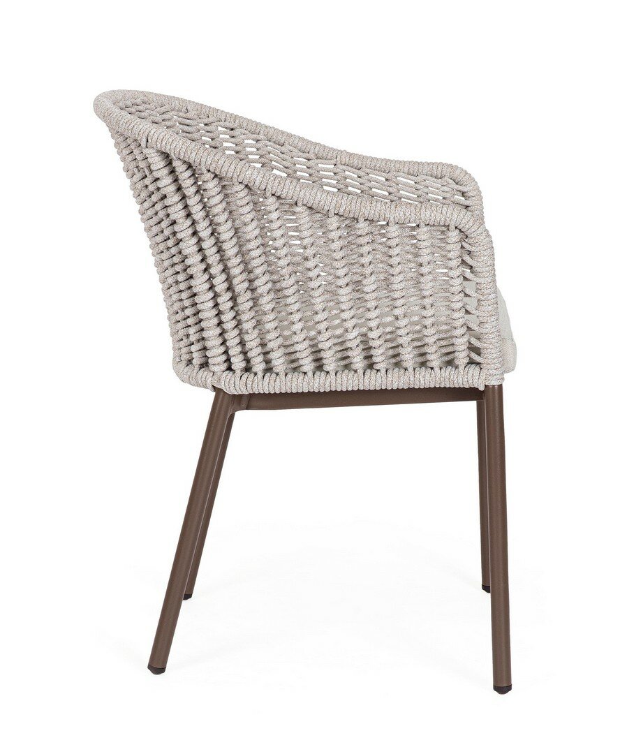 Garden chair SALINES, choco, rope