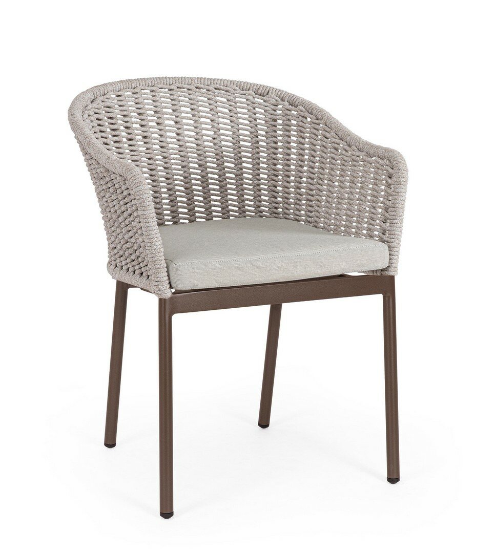 Garden chair SALINES, choco, rope