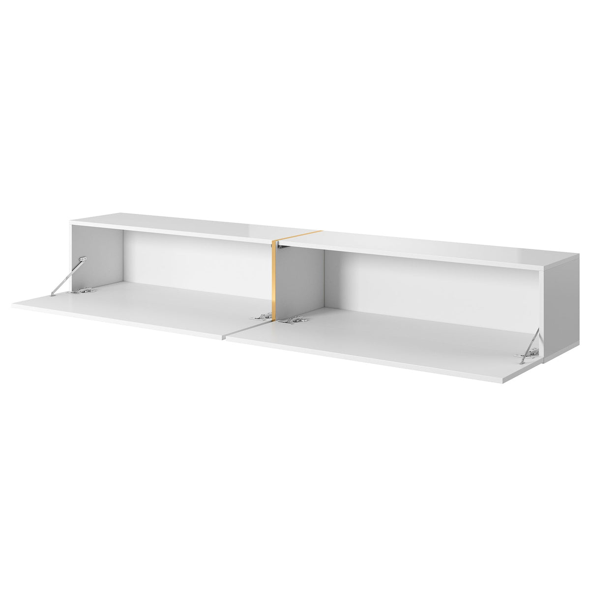 TV spintelė FREJA, 200 cm, balta+auksinė