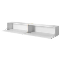 TV spintelė FREJA, 200 cm, balta+auksinė