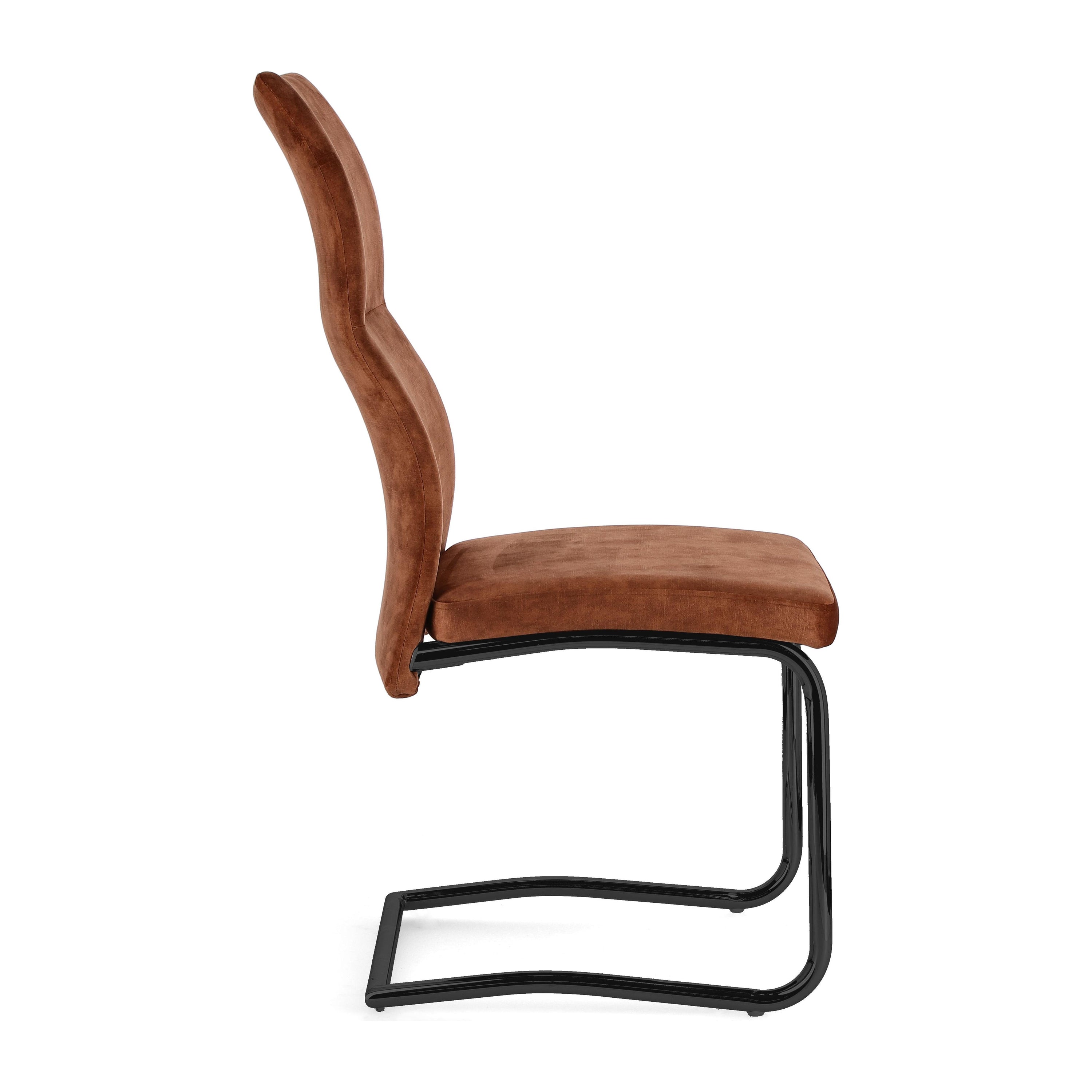THELMA chair, rust, velvet