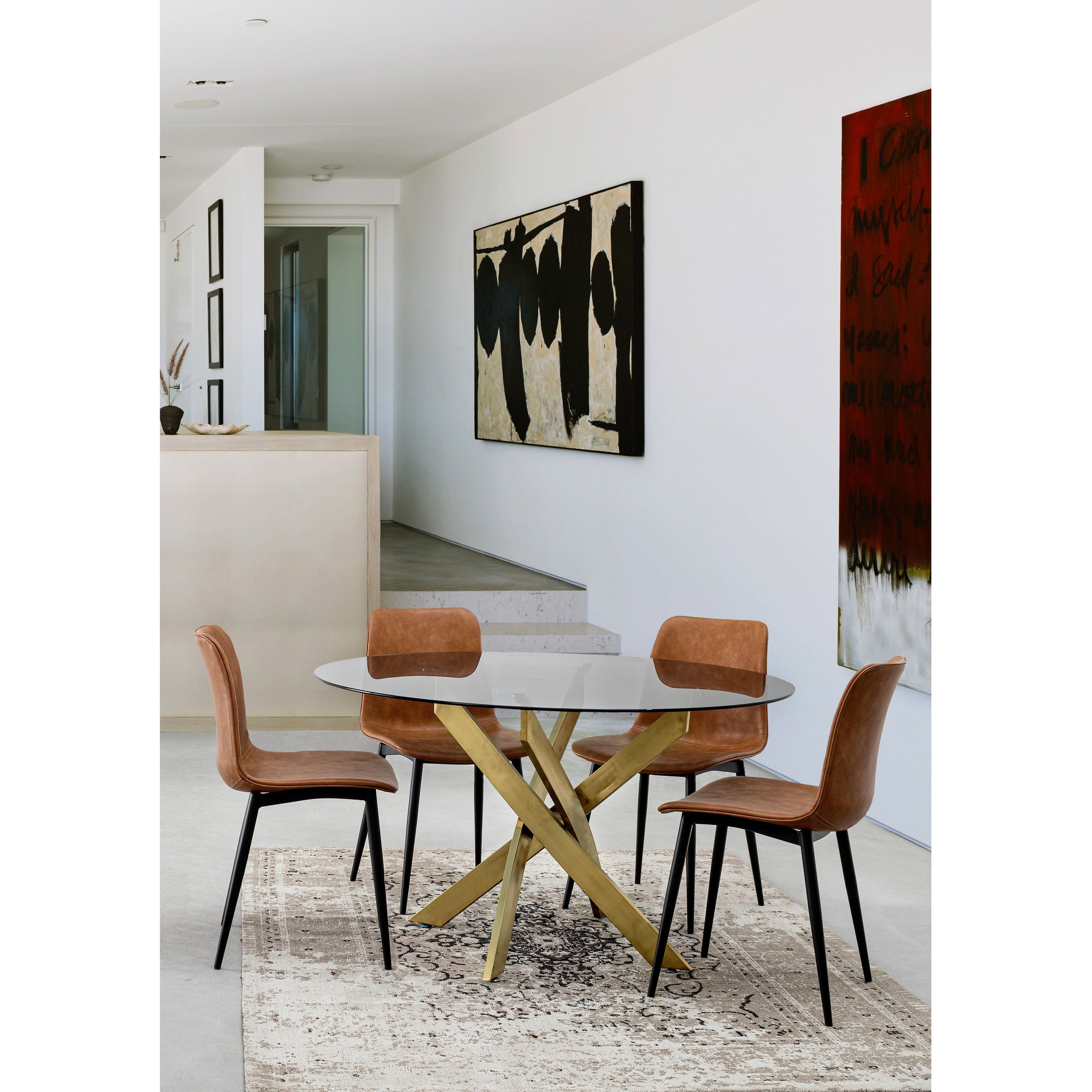 KYRA dining chair, brown, black legs