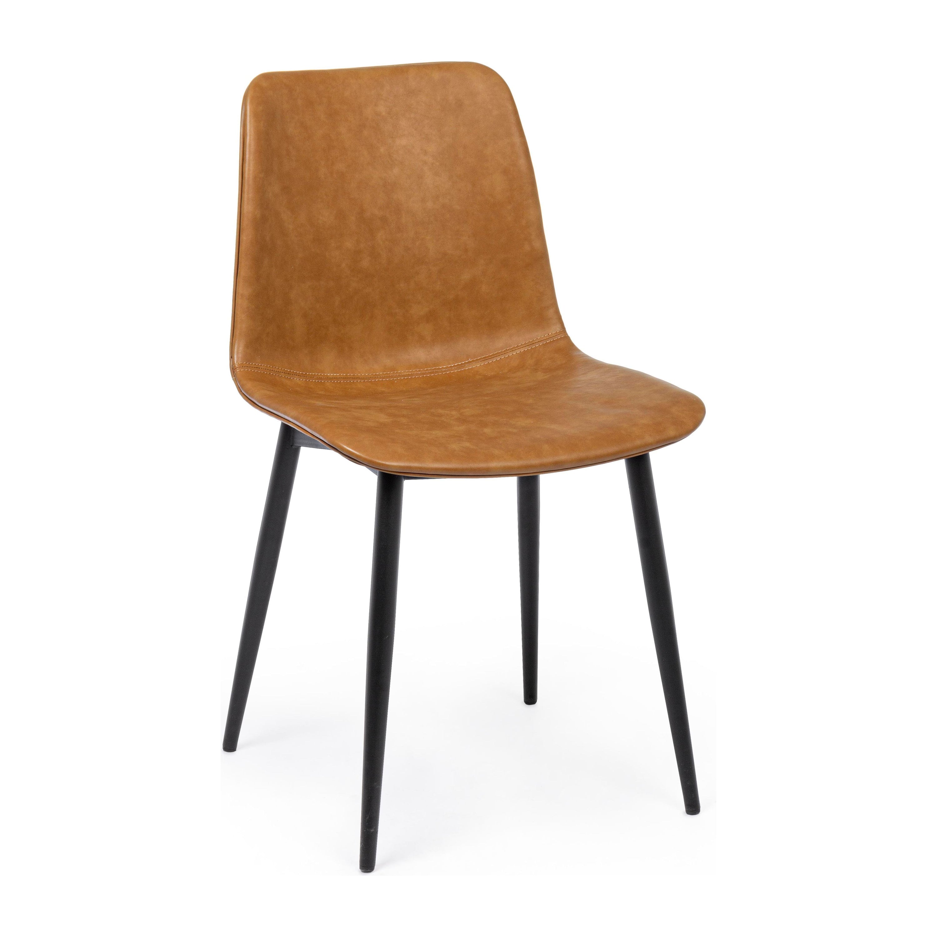 KYRA dining chair, brown, black legs