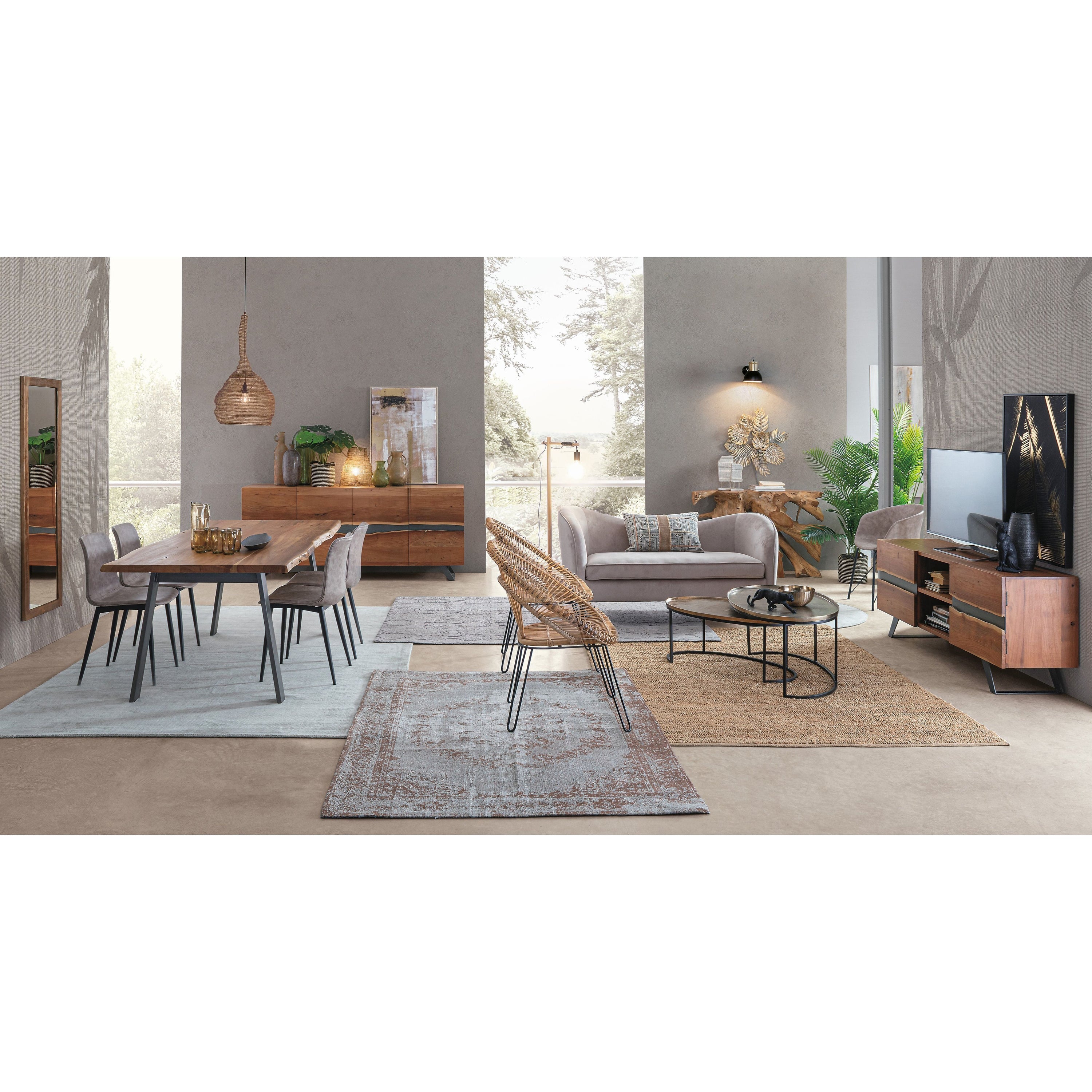 KYRA valgomojo kėdė, beige spalva, juodos kojos