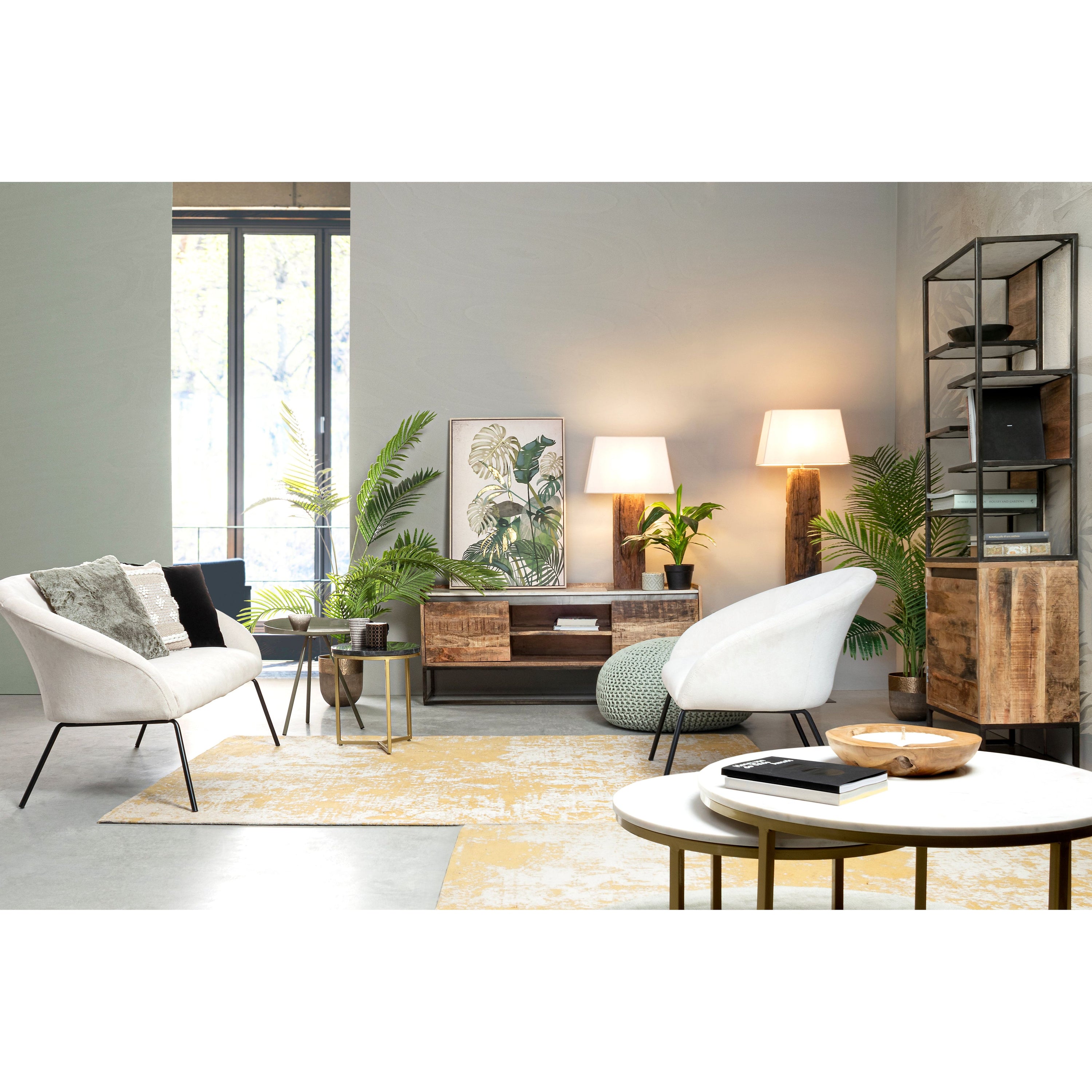 AIKO sofa, velvetas, balta spalva