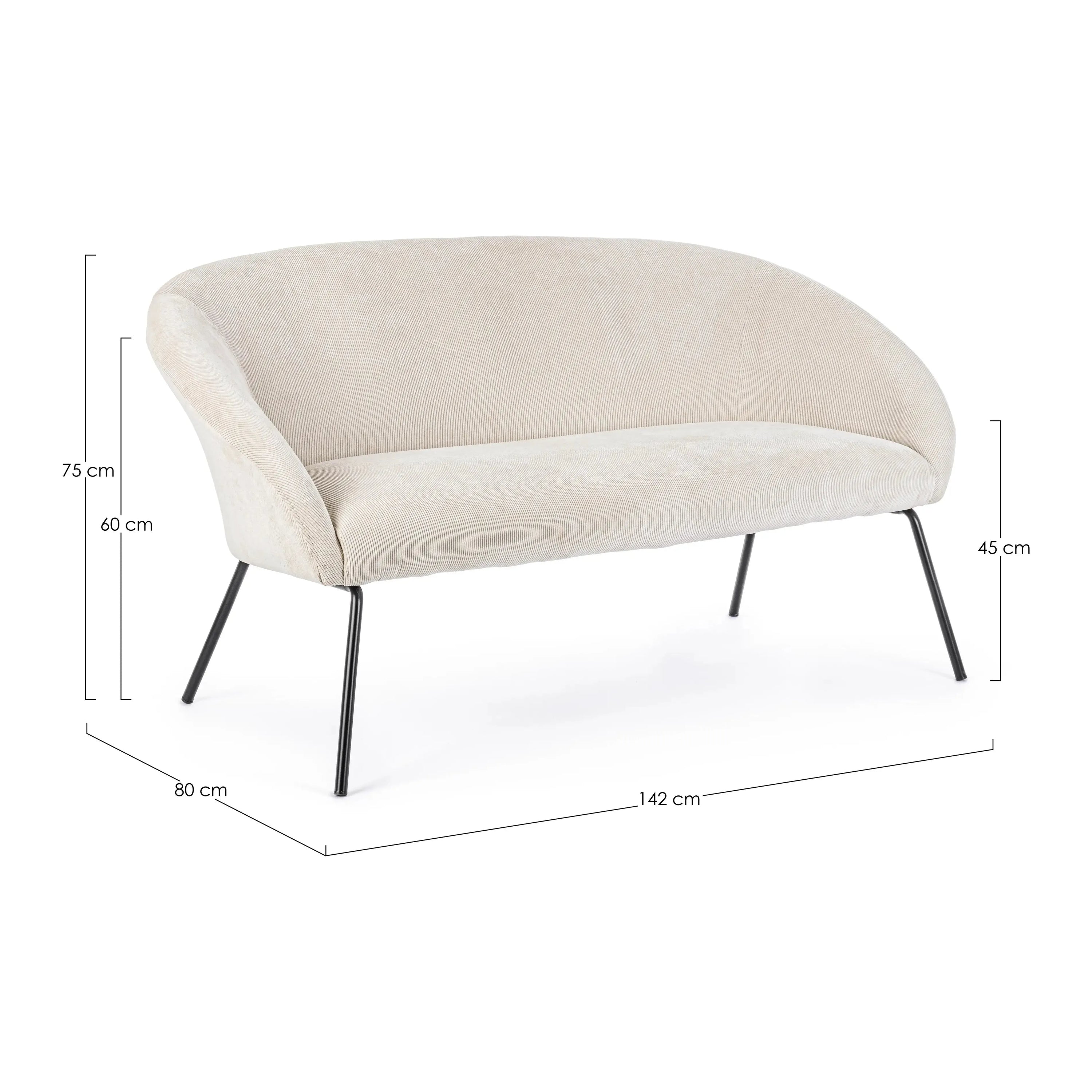 AIKO sofa, velvetas, balta spalva