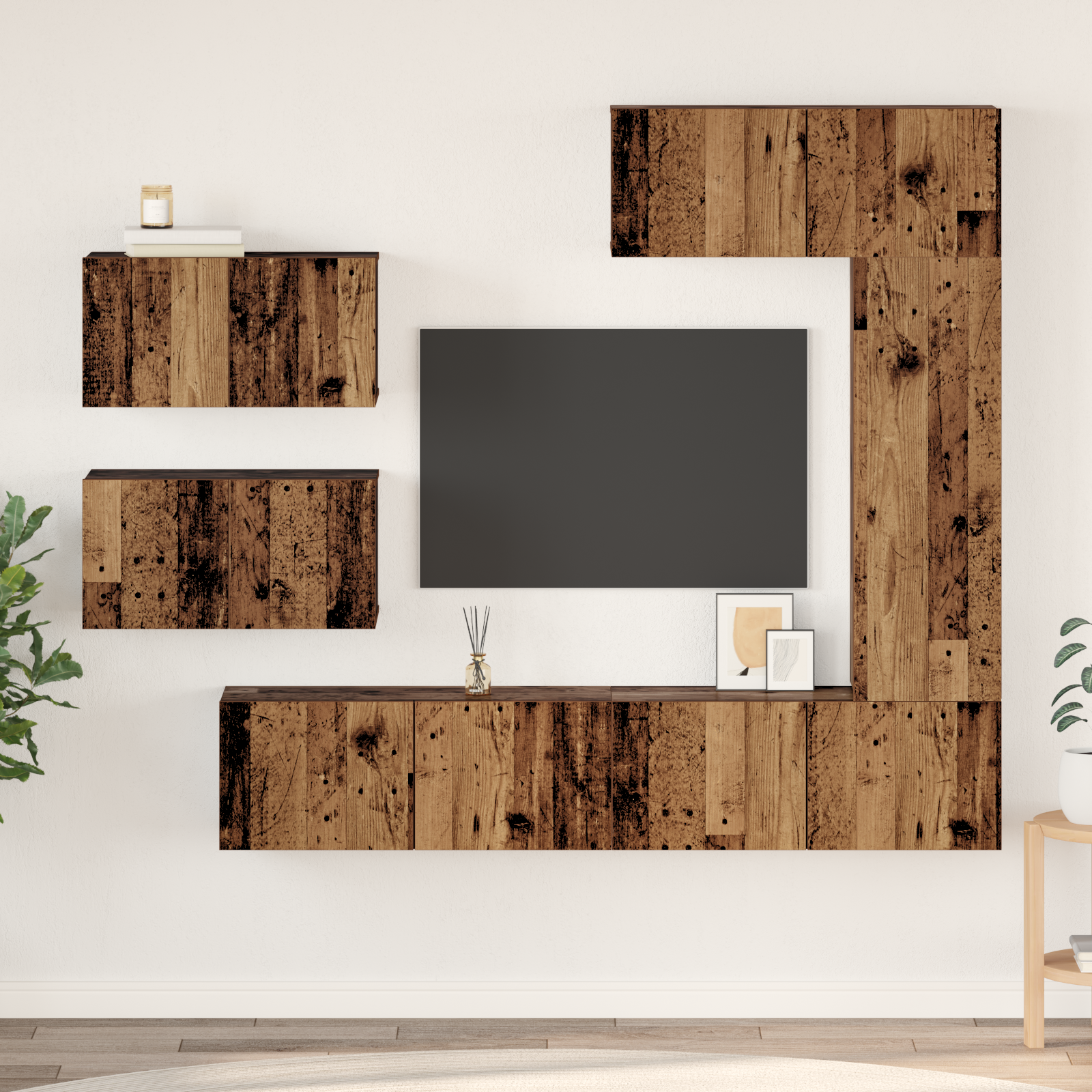 TV spintelių komplektas 6 pcs Sena mediena 30.5 x 30 x 90 cm
