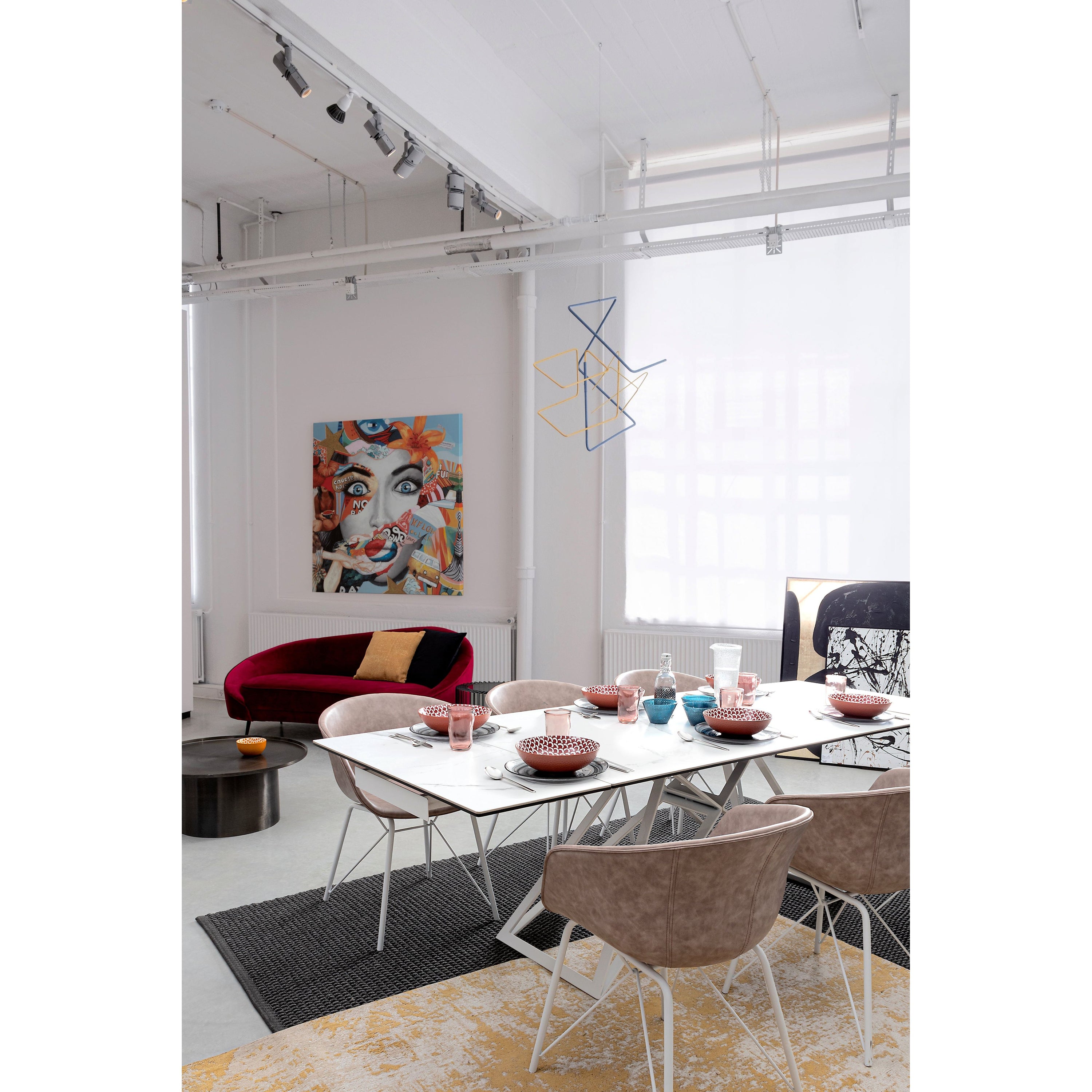 SERAPHIN 2 dalių sofa, vyno raudonumo spalva