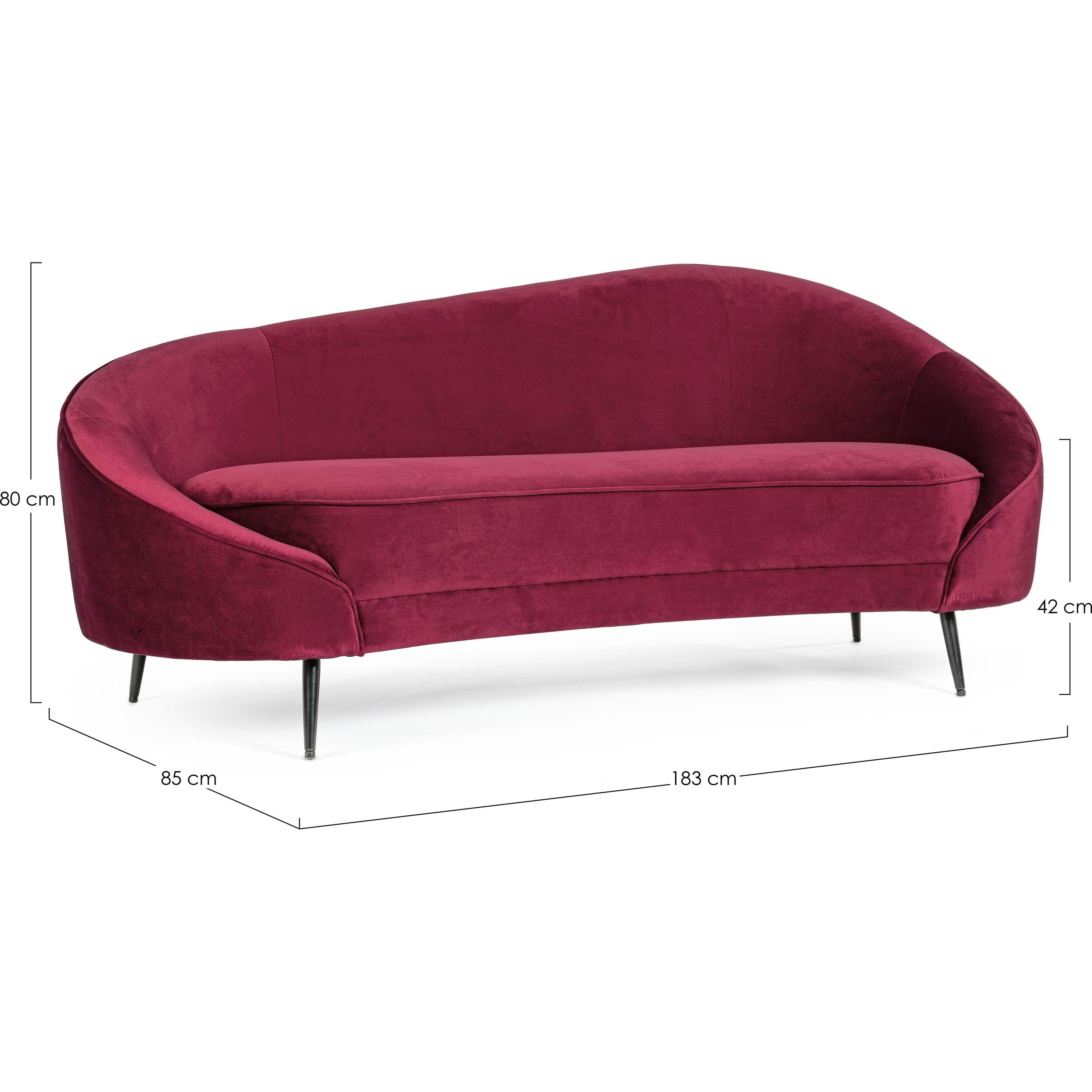 SERAPHIN 2 dalių sofa, vyno raudonumo spalva