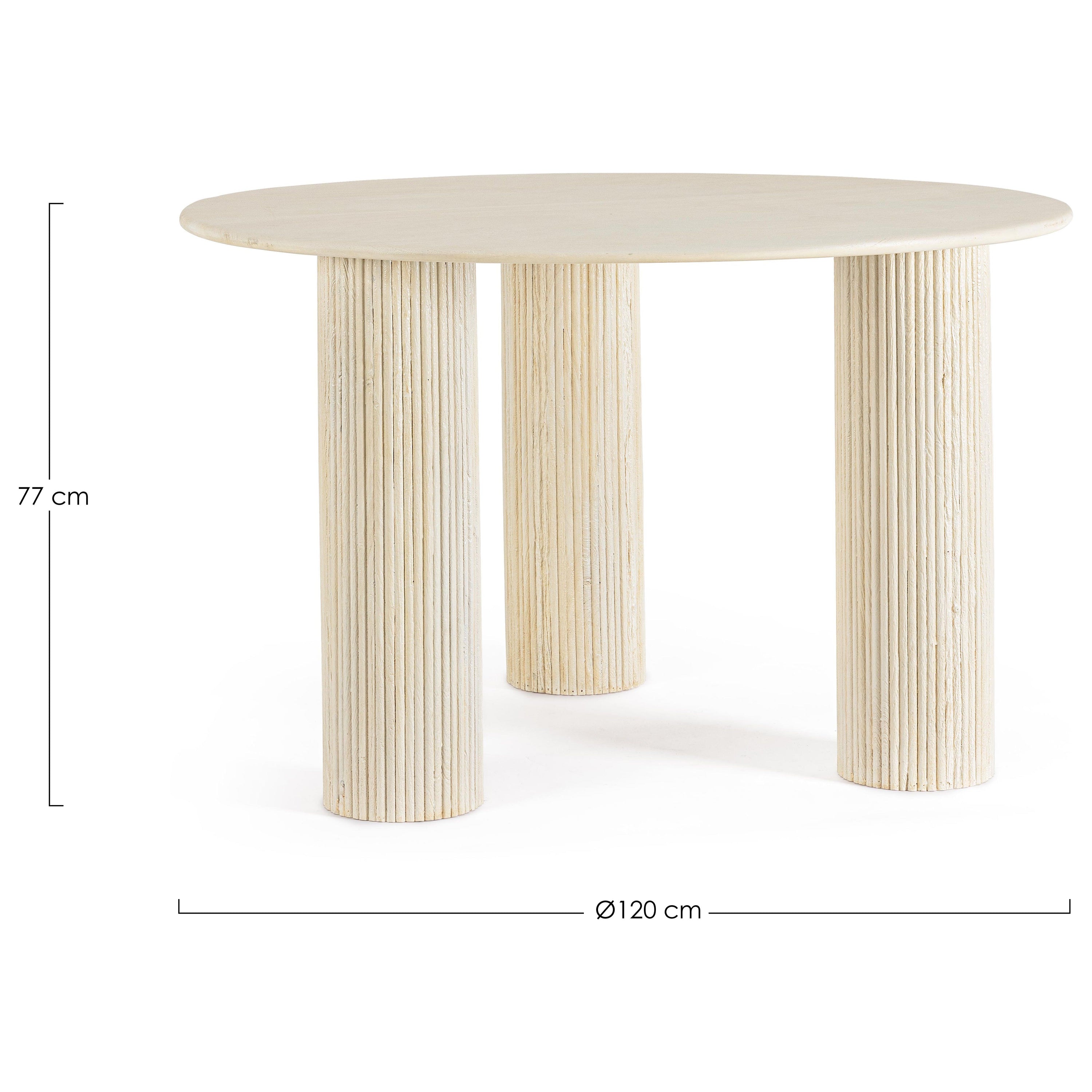 DACCA apvalus valgomojo stalas, mango mediena, natūrali spalva, Ø120cm