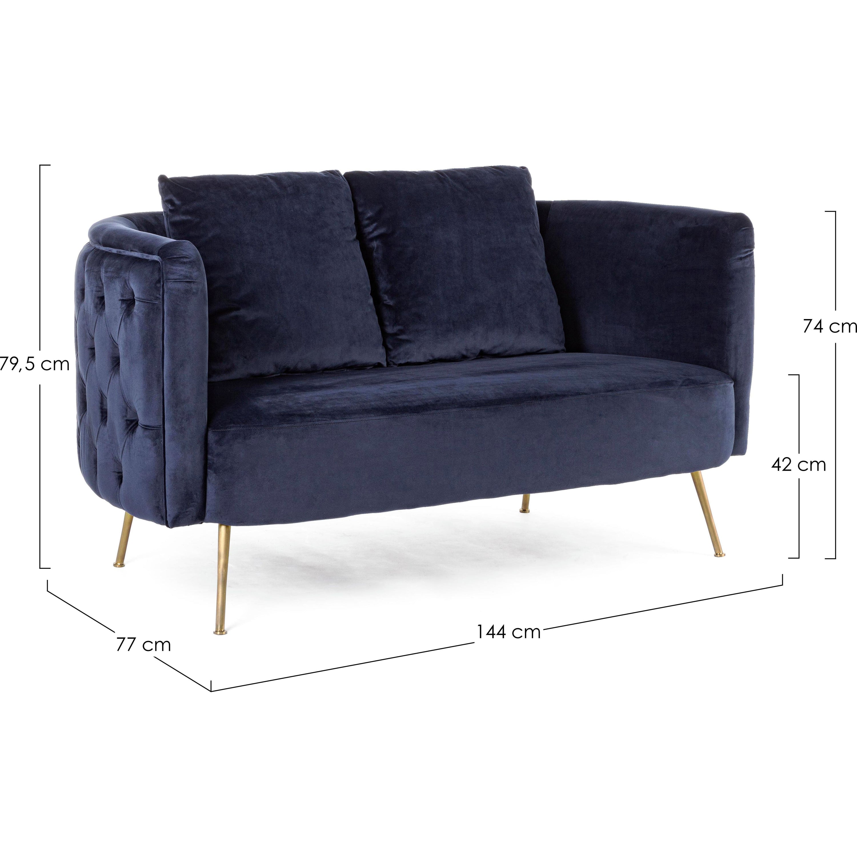 TENBURY 2 dalių sofa, mėlyna spalva