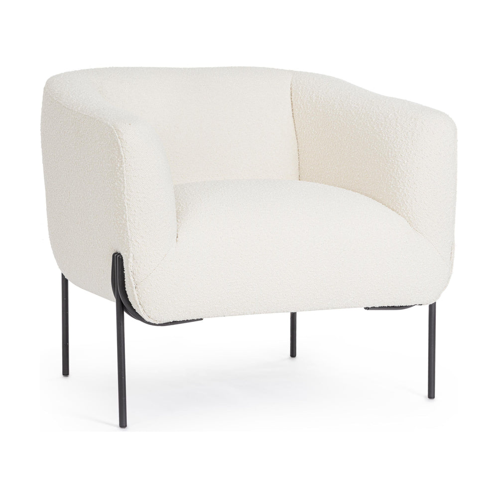 CLAUDINES, balta, boucle fotelis