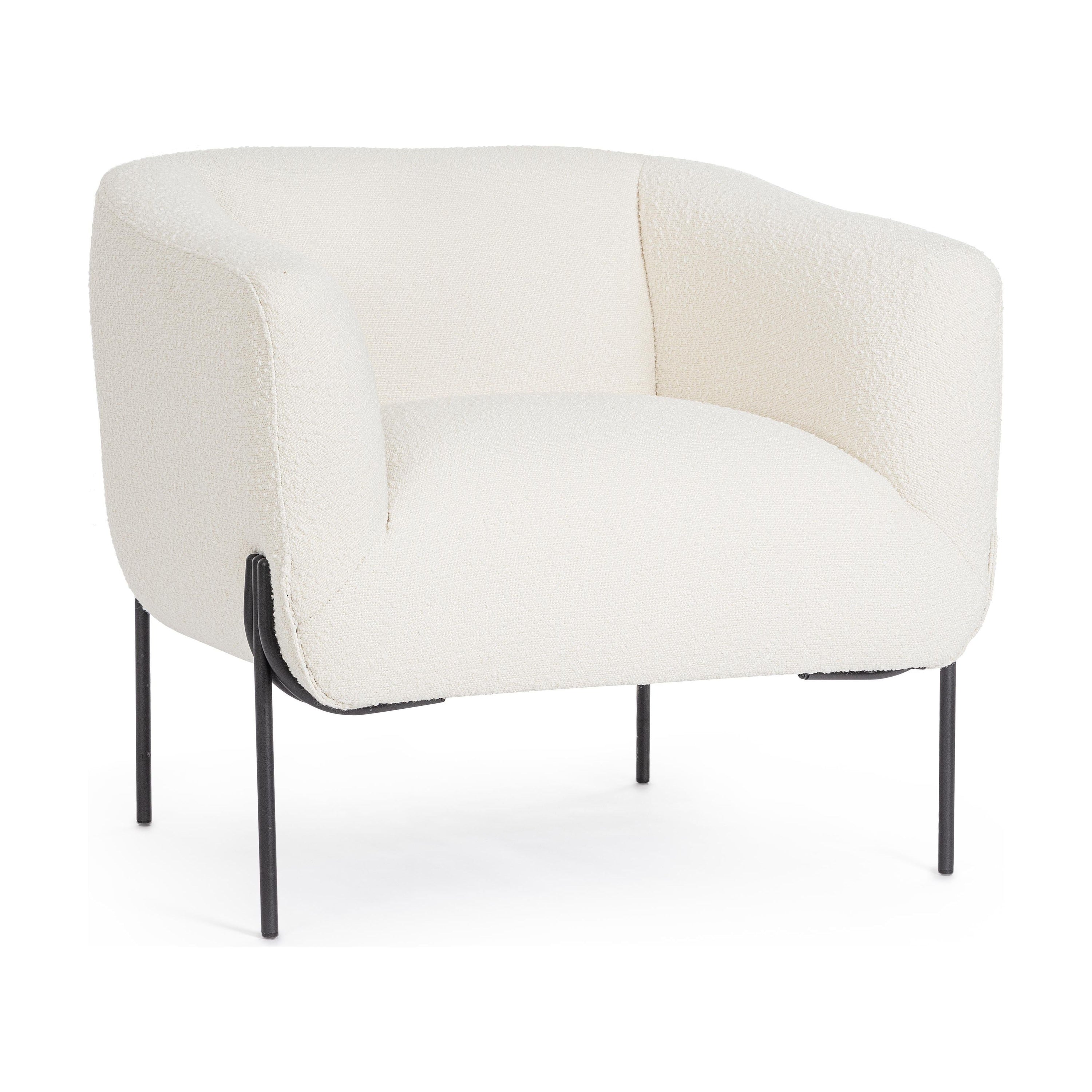CLAUDINES, balta, boucle fotelis