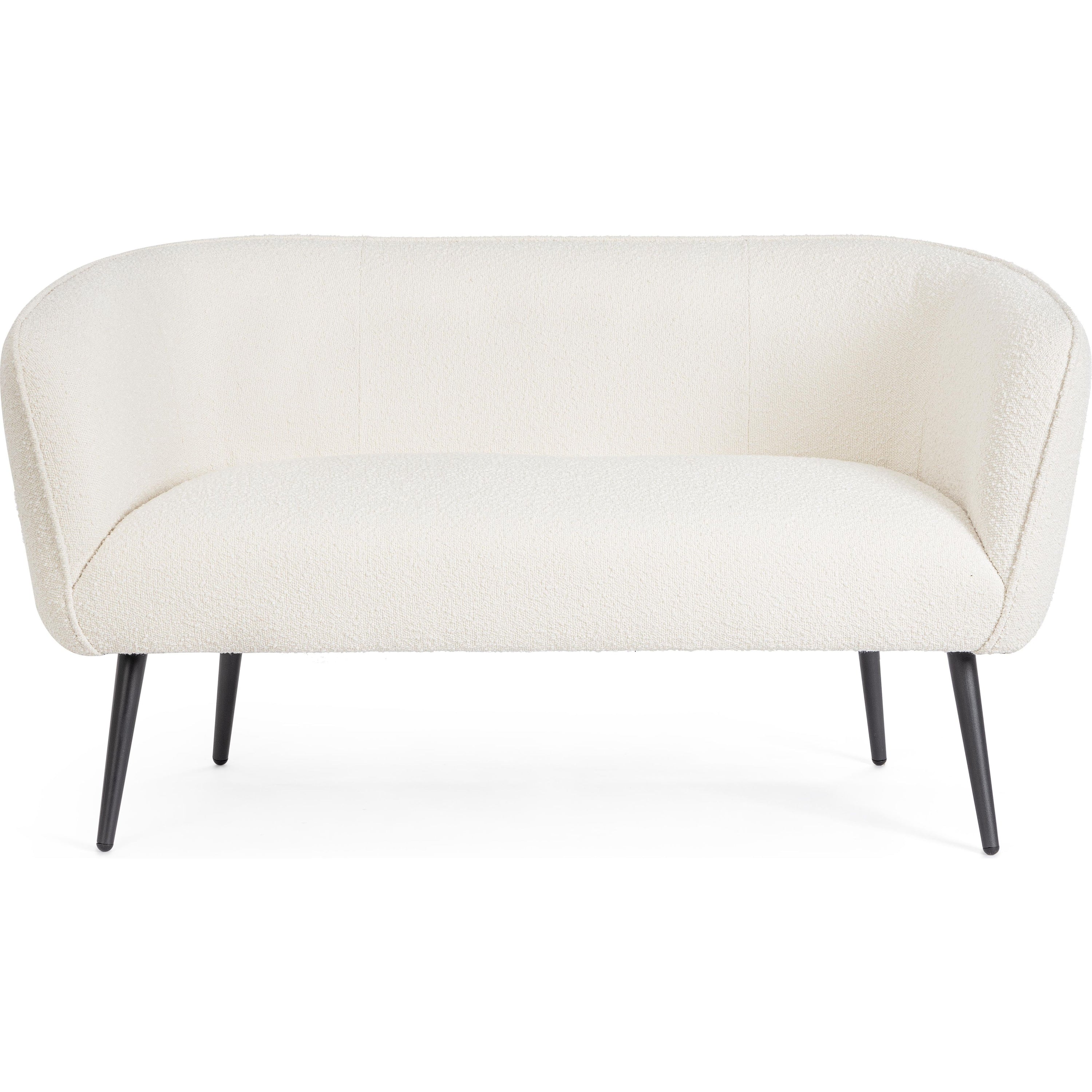 AVRIL 2 vietų sofa, boucle medžiaga, balta