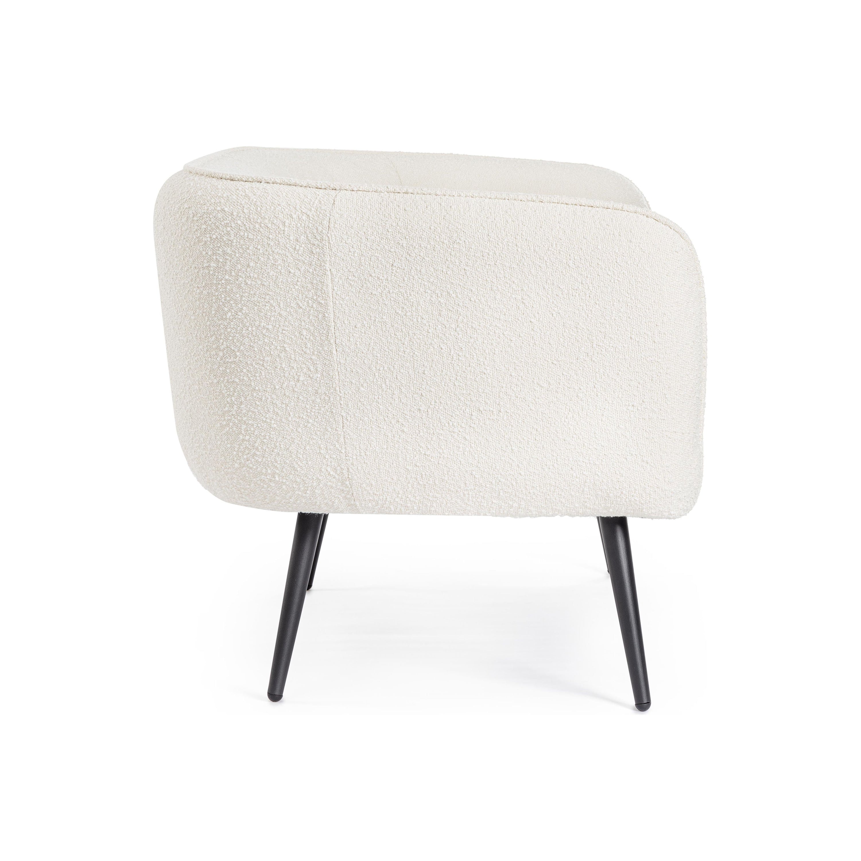 AVRIL 2 vietų sofa, boucle medžiaga, balta